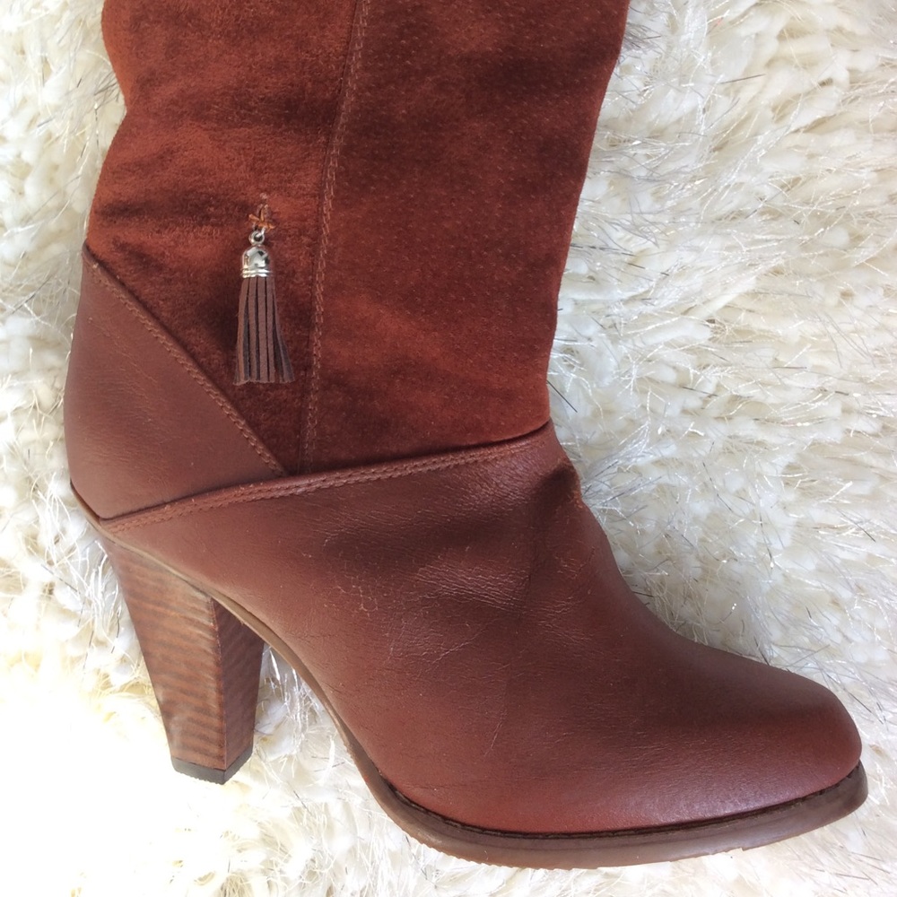 Boots over knee slouch suede look